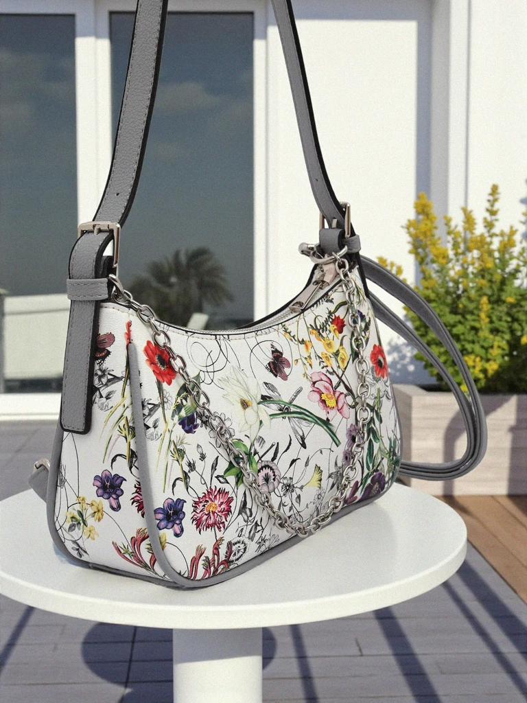 Royalfashion Small women's handbag made of eco-leather with floral print Lily Bloom