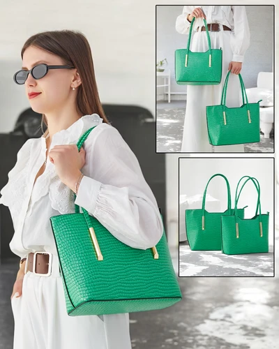 Royalfashion Topelt lakk nahast naiste käsipagasi, millel on embosseeritud