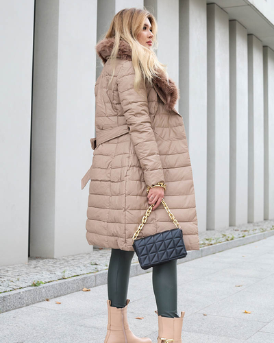 Ladies' brown winter jacket - Clothing