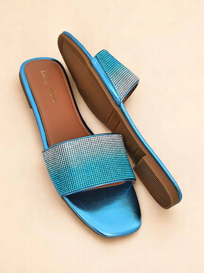 Royalfashion Women's Flip-Flops with Zircons ShinyGlow