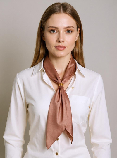 Apollonia Dark Brown Women's Satin Polyester Scarf 69x66 cm