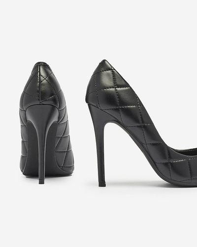 Women's quilted pumps in black color Duclisa- Footwear