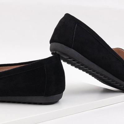 Women's black moccasins with fringes Amillad - Footwear