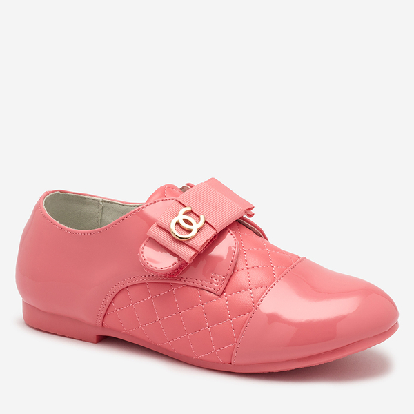 Полуботинки для девочек из стеганой экокожи розового цвета Werme- Footwear