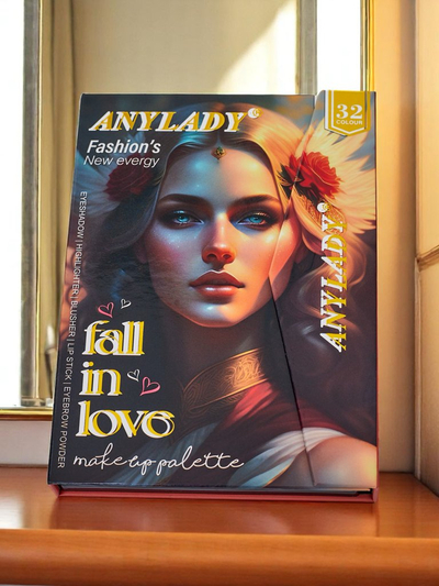 ANYLADY Compact makeup palette – eyeshadows, contouring, lips – 32 shades