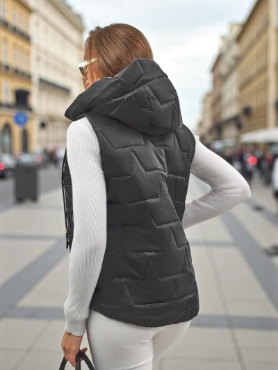 Женская стеганая жилетка с капюшоном Crimson Haze