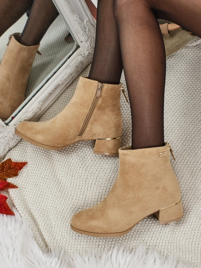 Women's Eco Suede Ankle Boots with Block Heel Arshinea