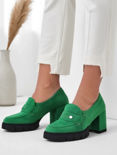 Royalfashion Women's moccasins on a high heel Qeziis