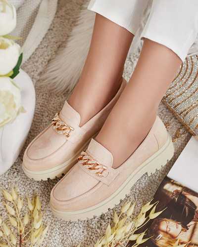 Royalfashion Naiste öko mokkasiinid mokassinad kaunistusega Lehels