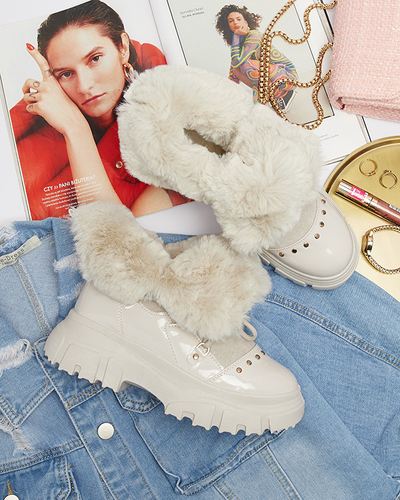 Beežid naiste pitsiga lumesaapad Fentes- Jalatsid