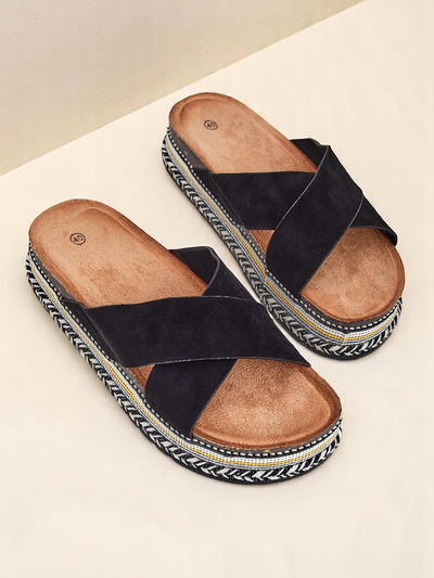 Royalfashion Women's Flat Soled Flip-Flops Solea Deco
