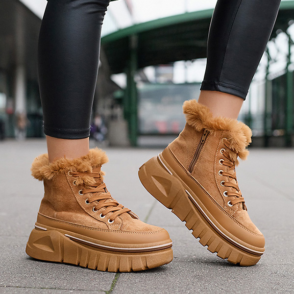 Коричневые женские ботинки на платформе Neatesa