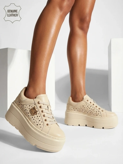 Atelle Women's Openwork Sports Sneakers Made of Natural Leather