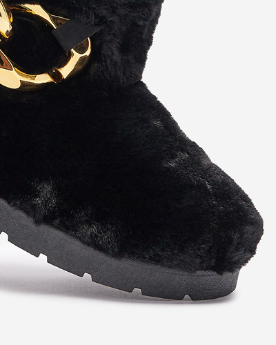 Royalfashion Black women's a'la snow boots with fur Sattopa