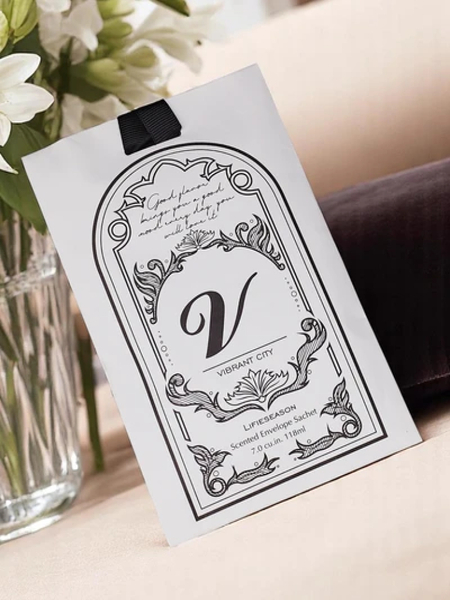 Fragrant sachets for cars, bags, closets, and bathrooms. Vibrant City.