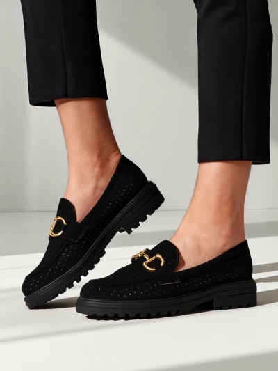 Royalfashion Perforated women's loafers Besio
