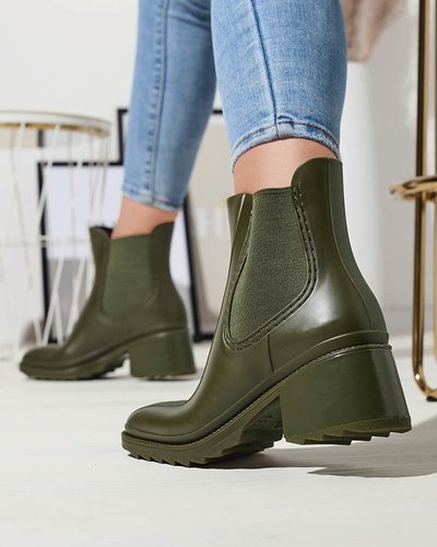 Dark green women's boots Caldala- Footwear