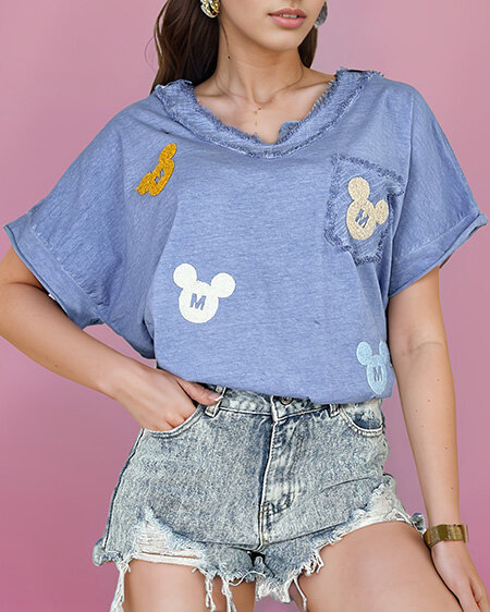 Royalfashion Naiste plakettidega t-särk