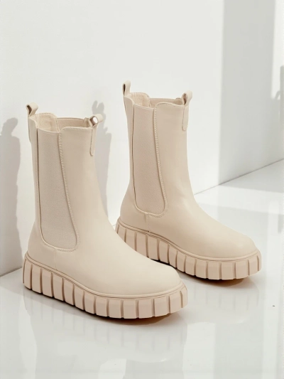 Livora Eco-Leather High Ankle Boots for Women