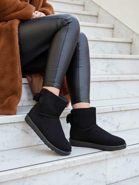 Women's Aurelia Black Flat Heel Boots