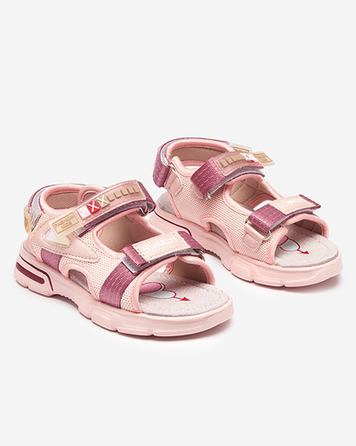 Heleroosad laste sandaalid Velcro Mepoti - Jalatsid