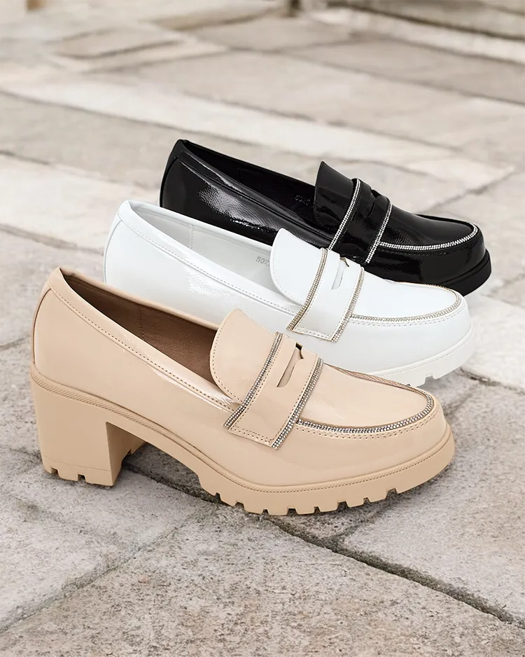 Royalfashion Ladies' patent leather loafers Befies