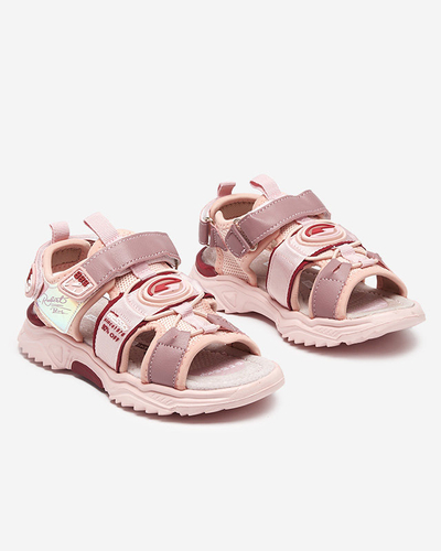 Roosad tüdrukute sandaalid Velcro Roserroga- Jalatsid