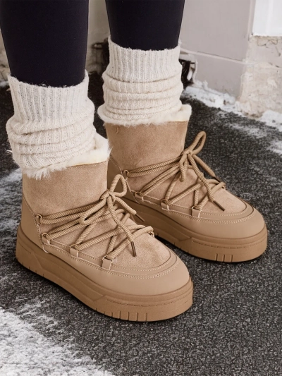 Royalfashion Womelek lace-up snow boots Moniuc