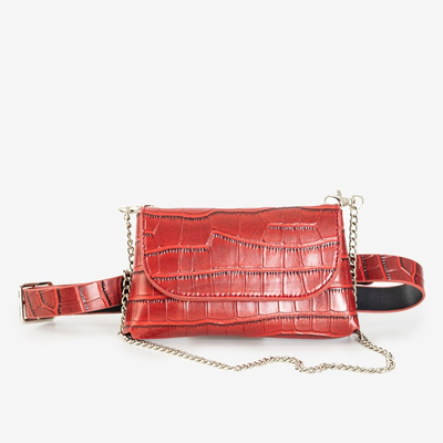 Damska torebka a'la skóra węża z marszczeniem - Torebki