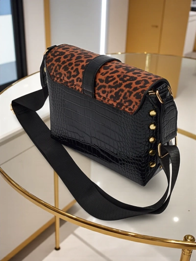 Lakitud väike naiste öko-nahast käekott Panthere Mist