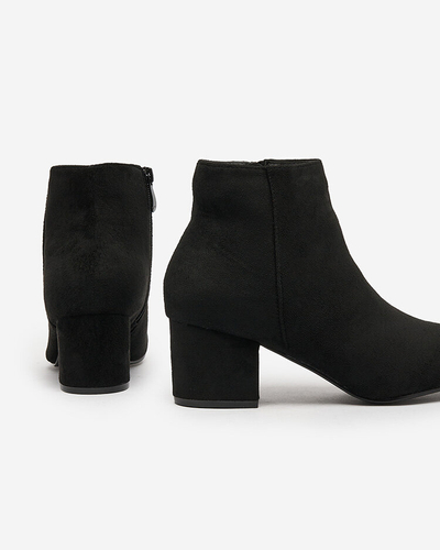 Royalfashion Черные женские сапоги на низкой шпильке Referra