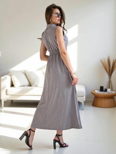 Royalfashion Naiste ilma varrukateta kleit mähise kaelusega Bizness