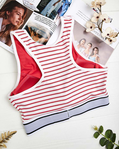 Royalfashion Women's striped sports bra