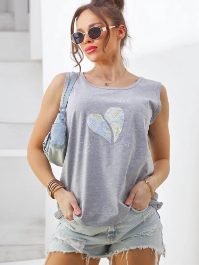 Royalfashion Cotton women's tank top with a heart