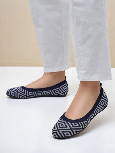 Royalfashion Fabric women’s ballet flats with a geometric print Metric