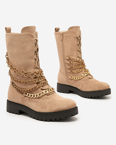 Royalfashion Женские ботинки-багги светло-коричневого цвета Goserre