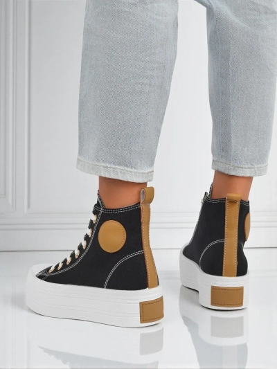 Naiste platvormiga tossud Callisto Nero, kangast, mustad, suvi/sügis