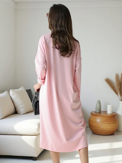 Royalfashion Naiste midi kleit kangas üle suurusega lilledega