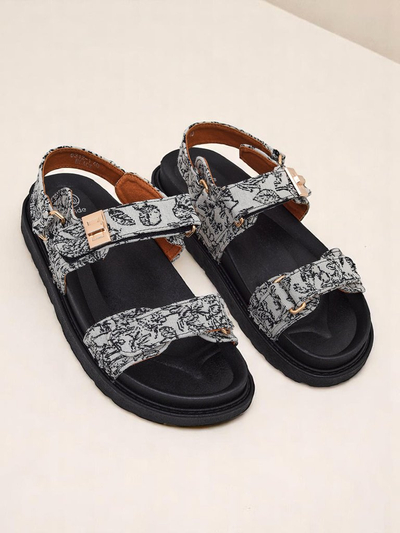 Royal Fashion Women's Sandals with Aloe Print