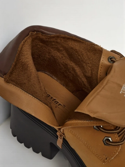 Women's Eco Suede Ankle Boots with Block Heel and Platform Tavlissa