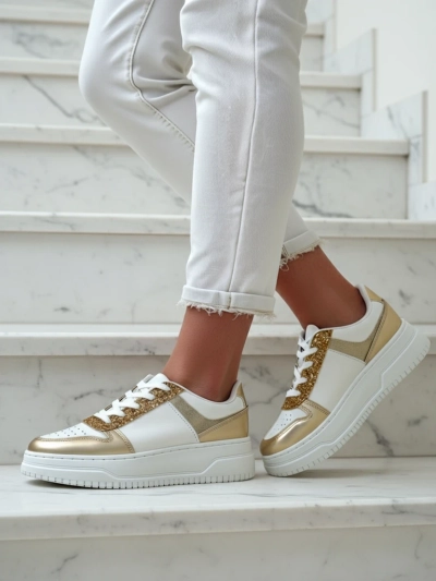 Bella Glamour Gold Women's Sneakers