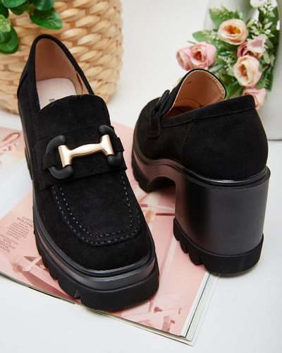 Elegantsed Vulcano seemisnahast mustad sandaalid