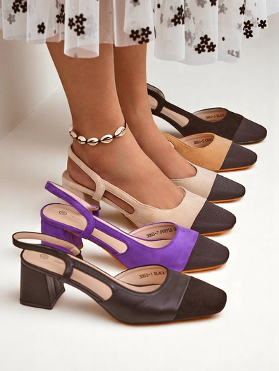 Royalfashion Women's Low Heel Pumps with Decorative Toe Eleganzo