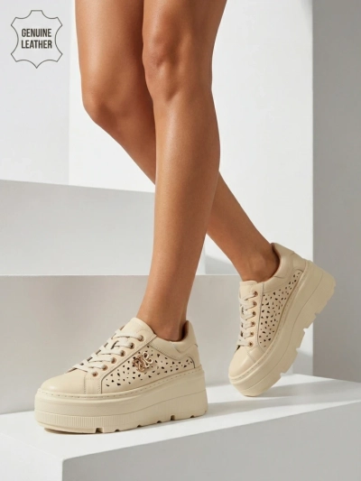 Atelle Women's Openwork Sports Sneakers Made of Natural Leather