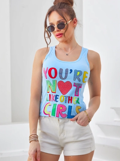 Royalfashion Women's cotton tank top with straps and prints