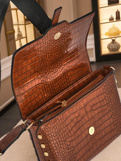 Royalfashion Patent Small Women's Faux Leather Bag Velia Crest