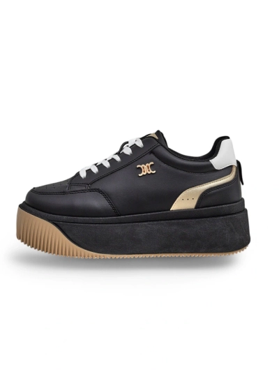 Hypatia Nero women's eco-leather platform sneakers 5 cm