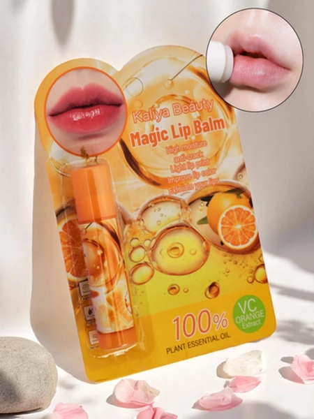 Orange lip balm with 100% natural oil - moisturizes and regenerates