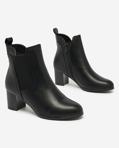 Royalfashion Black women's low stiletto boots Nejery