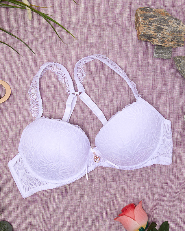 Women's white lace bra - Underwear